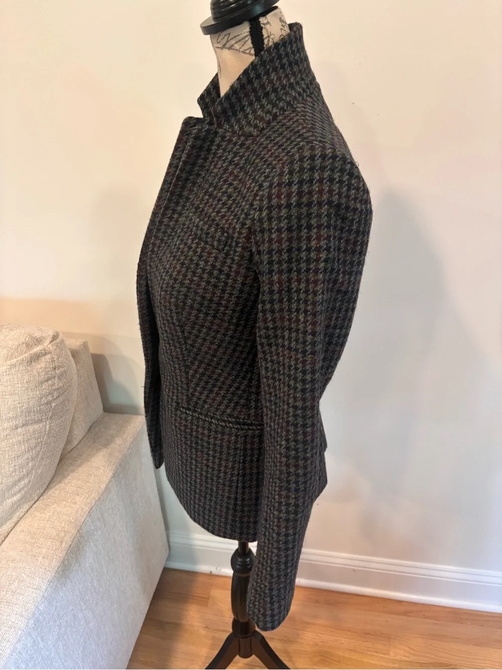 J.Crew Regent Blazer in a multi-colored houndstooth wool pattern size 0